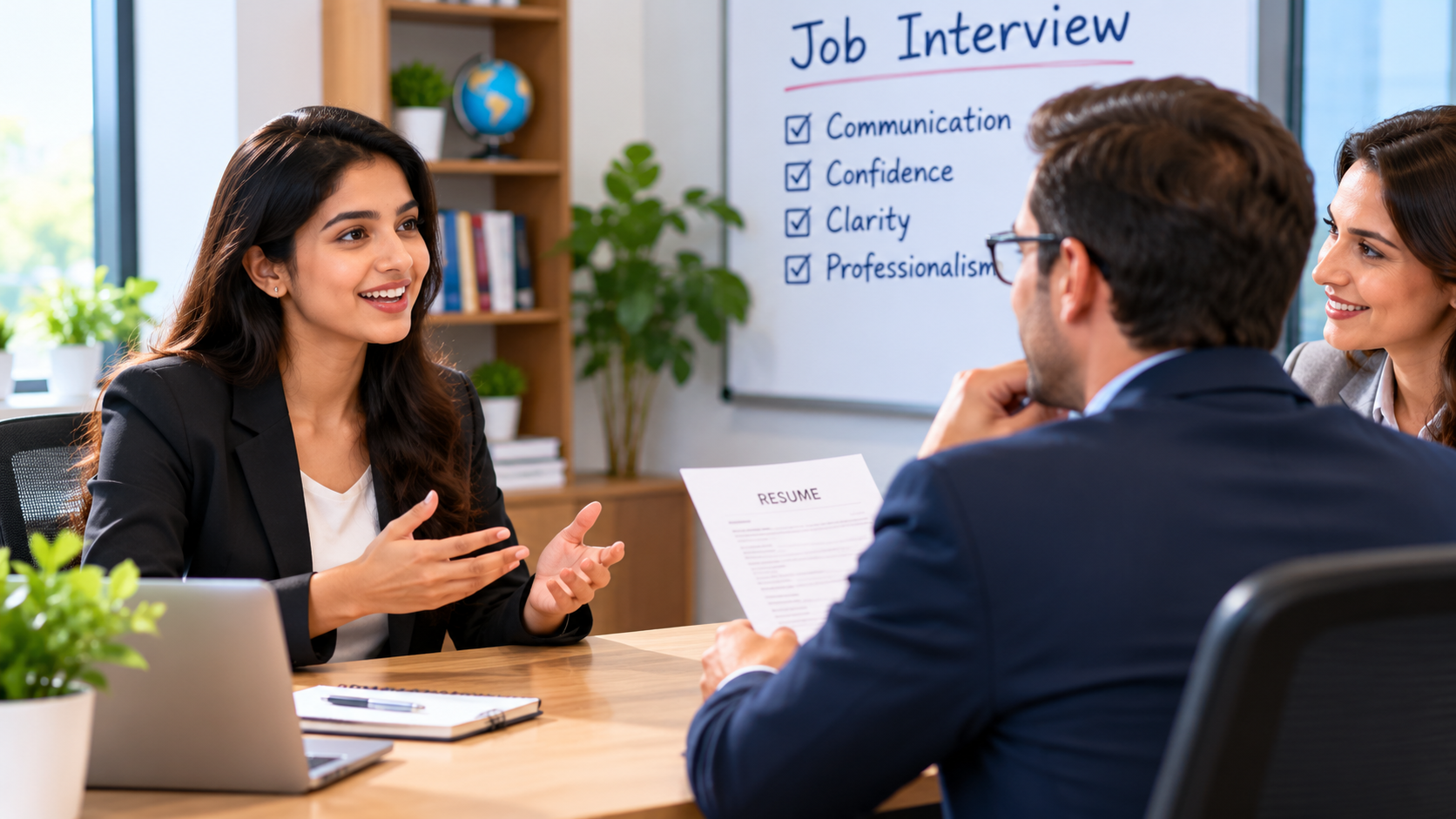 Professional preparing for a job interview