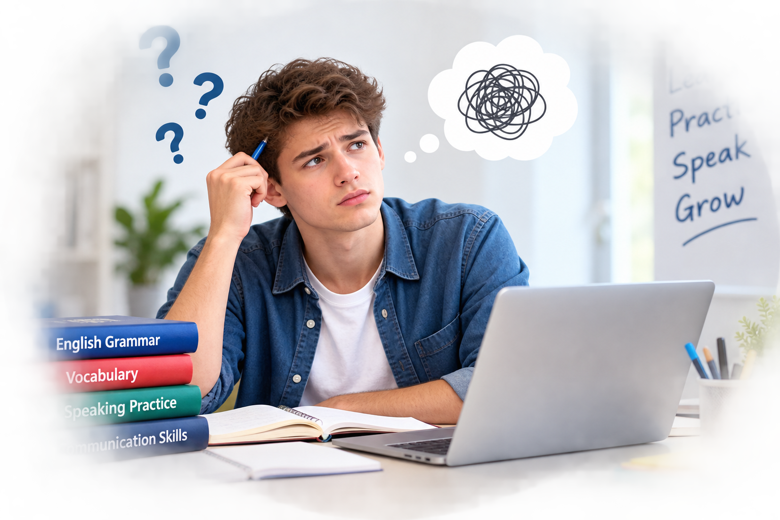 Student struggling to speak English